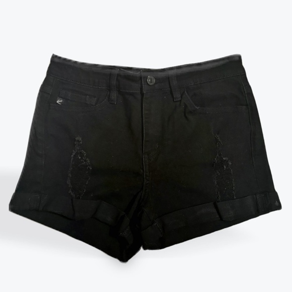 Kancan black distressed Jean shorts size 7